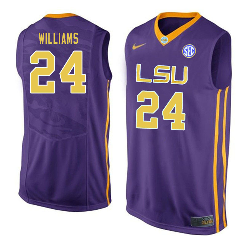 Men #24 Emmitt Williams LSU Tigers College Basketball Jerseys Sale-Purple - Click Image to Close